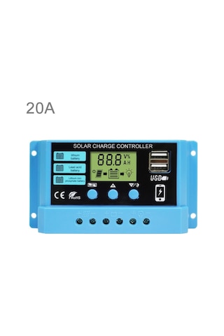 Sones 20a Solar Şarj Kontrol Cihazı 12v / 24v Lityum Kurşun-asit Akü Şarj Deşarj Pv Kontrol Cihazı