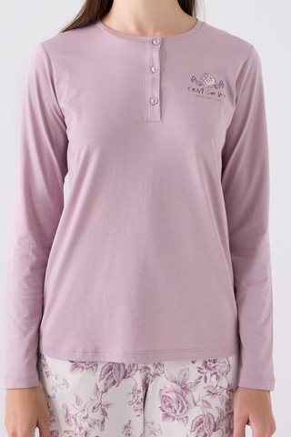 Arnetta 3119 Uzun Kol Kadın Pijama Takımı Lila