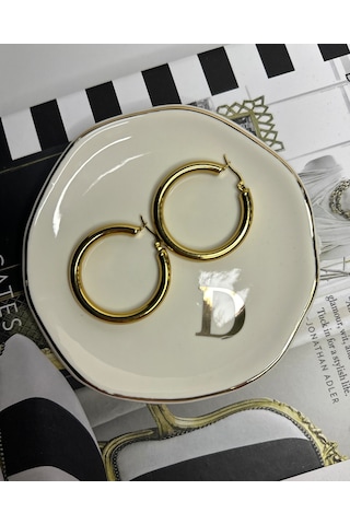 Gold Halka Küpe Çok Renkli