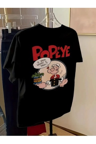 Wear Vexel Kadın Ön Ve Arka Baskılı T-shirt Kısa Kol Bisiklet Yaka Regular Fit Tişört - Siyah Siyah