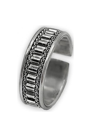 Agakulche Gümüş Ayarlanabilir Erkek Tamtur Yüzük Gümüş