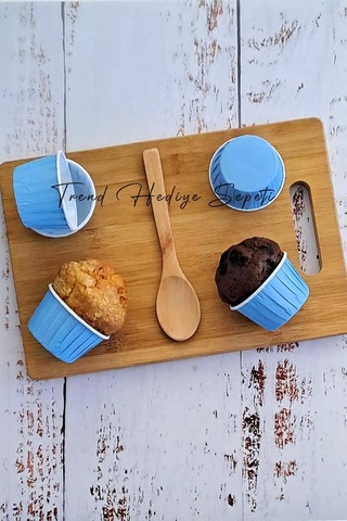 Trend Hediye Sepeti 50'li Soft Pastel Mavi Muffin Cupcake Kalıbı Kek Kapsülü, Muffin Kek Kalıbı, Airfryer Uyumlu