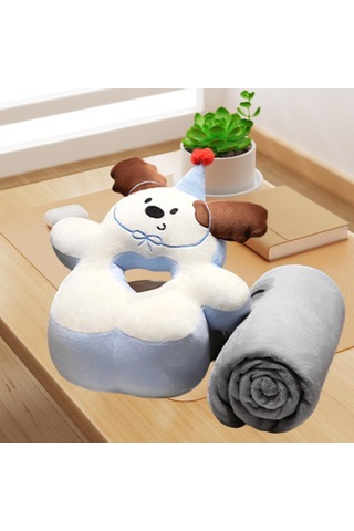 Homyl Ofis Masası Yastık Seyahat Yatak Odası Kanepe Için Çok Kahverengi Kulaklı Battaniye