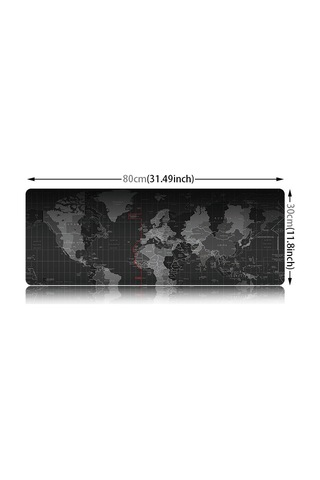 Genişletilmiş Büyük Kaymaz Dünya Haritası Desen Yumuşak Kauçuk Pürüzsüz Kumaş Yüzey Oyunu Mouse Pad Klavye Mat, Boyut: 80 X 30cm