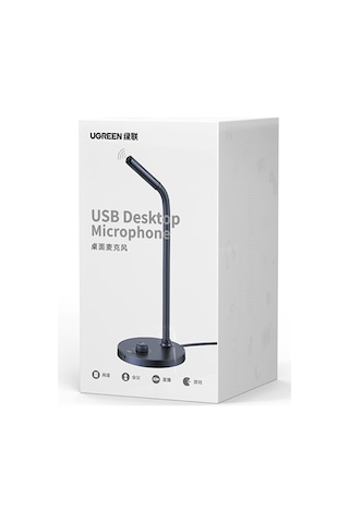 Ugreen Masaüstü Standlı Usb Girişli Pc Bilgisayar Mikrofonu Siyah