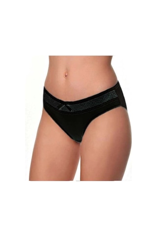 Tutku Elit 12' Li Bayan Beli Dantelli Bikini Külot 2704 Siyah