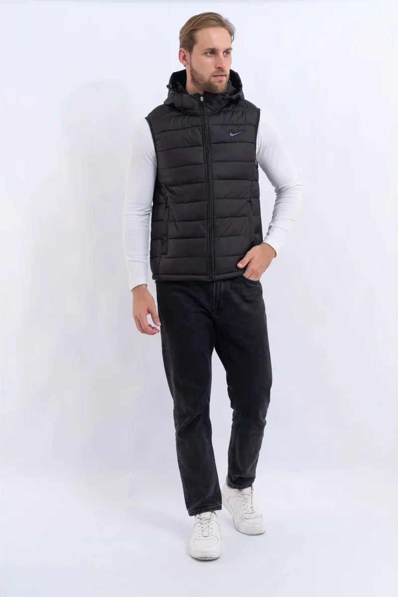 T.a Shop Fermuarlı Kapüşonlu Mevsimlik Yelek 482995143 Siyah