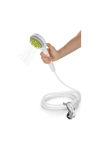 Kosona Köpek Ve Kedi Duşu, Masajlı搓澡 Fonksiyonu, Gri Renkli, Abs+silikon Materyal, 2 Metre Hortum Ve Adaptörler İle Gri