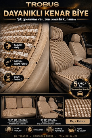 Byd Seal U Dm-i 2024+ Üniversal Premium Örme 5 Parça Minder Terletmez Kaymaz Taban Bej