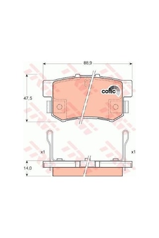 Honda Civic 1.6 Fb7 2011-2016 Trw Arka Balata Netparb774 R16b