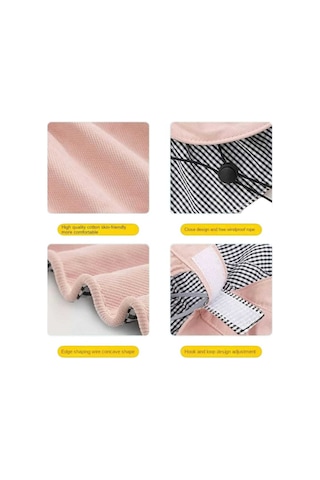 Uniquetrenders Kız Çocuk 4-10 Yaş Katlanabilir Güneş Koruyucu Yazlık Keten Vizör Şapka Pembe
