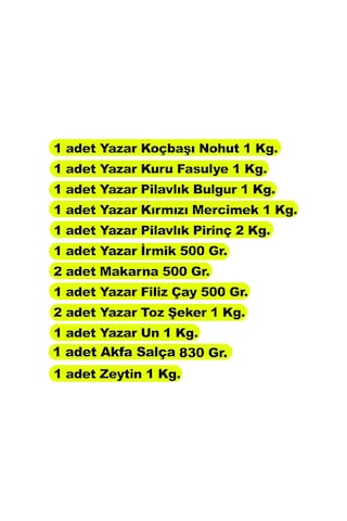 Yazar Ramazan Paketi 12'li Set