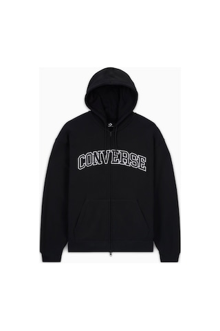 Converse Classic Erkek Fermuarlı Siyah Hoodie