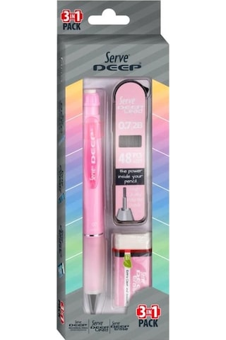 Serve Deep 3 Lü Okul Seti Pembe