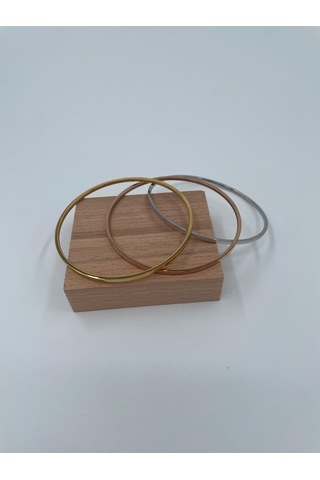 Xbaby Silver,gold,rose Gold Renkli 3 Lü Yassı Ajda Bileklik