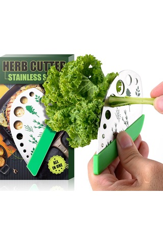 Moveevo "9 Delikli Paslanmaz Çelik Ot Kesici Ve Doğrayıcı - Mutfak Yardımcısı" Diğer