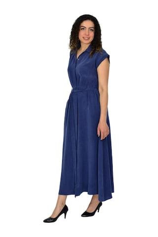 Kadın Beli Kemerli Elbise Bgl-st04639 İndigo