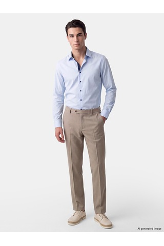 Lcw Busıness Mavi Slim Fit Erkek Dokulu Gömlek