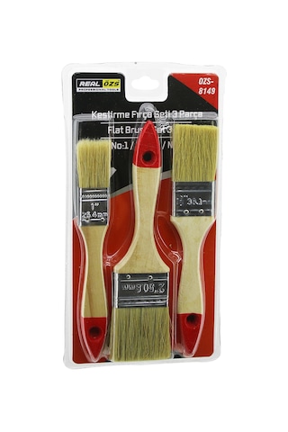 Ahşap Saplı Boya Fırça Seti 25/38/51 Mm