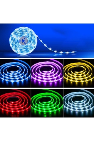 Soulader Su Geçirmez Rgb Led Şerit Işığı - 5 Metre Akıllı Işık Bandı Uzaktan Kumandalı Beyaz