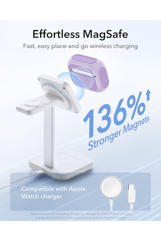 Apple AirPods Uyumlu Pro 3 2025 Orbit Hybrid Manyetik Halolock Magsafe Kılıf Lavanta