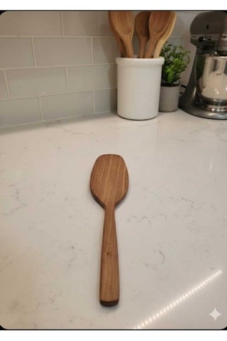 Badem Ağacı Ahşap Kürek Spatula 30 Cm Doğal, El Yapımı, Yapışmaz Yüzey Dostu