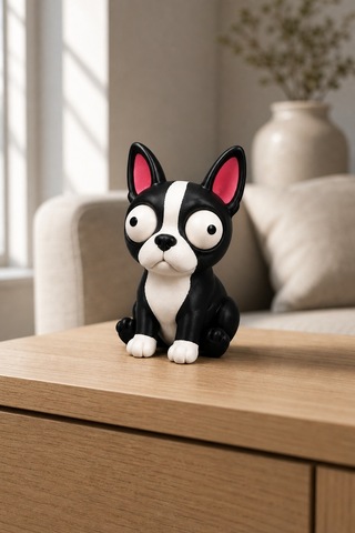 Yasuah Goofy Series Boston Terrier Hareketli Gözlü Figür