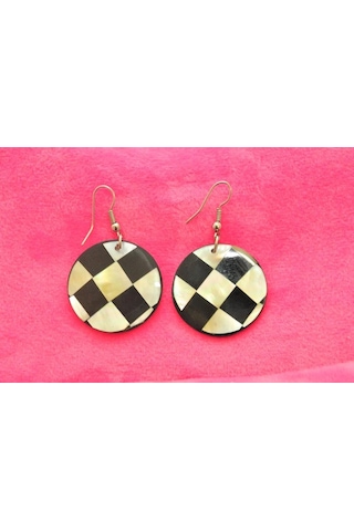 Hdmarketim Hdmarketim Sedef El Yapımı Sallantı Tasarım Yuvarlak Küpe N11.38962 Çok Renkli