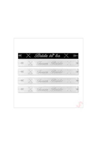 Bride To Be Ve Team Bride Bileklik, 5 Adet - Gümüş