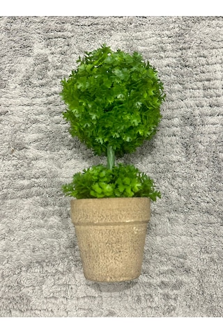 Ev Ve Ofis Hediyesi Dekoratif Yapay Şimşir Ağacı - Saksılı 10x24 Cm Yeşil