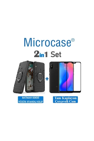 Xiaomi Mi A2 Lite Batman Serisi Yüzüklü Kilif + Tam Kaplayan Cam 350741927