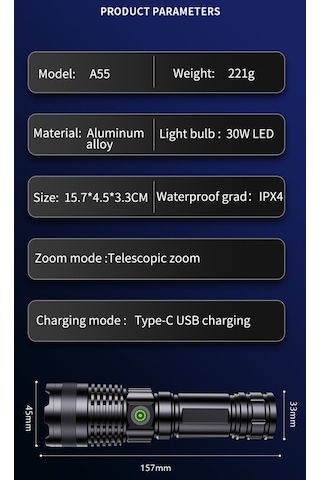 Artfulabode Yürüyüşleri Yüksek Ve Süper Su Siyah Şarj Parlak Lümens, Led İçin, İçin Güçlü Geçirmez Fenerleri, Feneri, Feneri, El El El Edilebilir Durumlar Dağ Alanlar Acil Açık 30w Bm Siyah