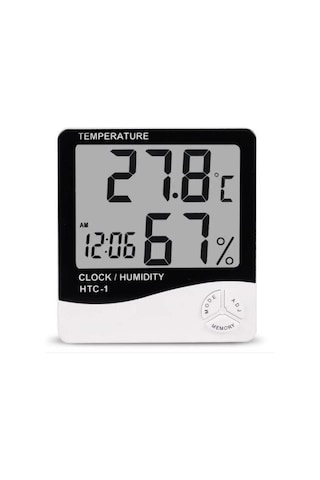 Dijital Sıcaklık Nem Ölçer Alarmlı Masa Saati ve Isı Termometre