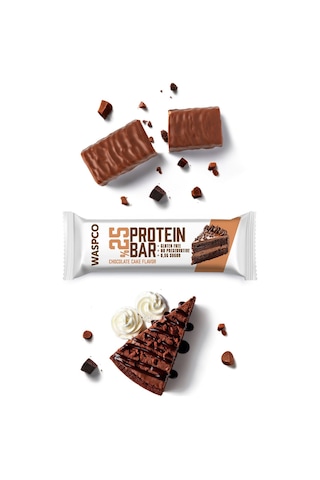 Waspco Bitter Çikolata Kaplı Çikolatalı Kek Aromalı Protein Bar 36G x 12 Adet