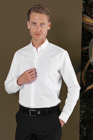 Gk 691 Slim Fit Beyaz Klasik Gömlek Beyaz