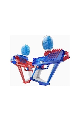 Gel Blaster Nova Double Blast 2 Li Jel Oyuncu Seti, Kırmızı-mavi Nerf, Oyuncak Tabanca