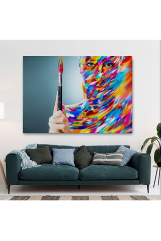 Es10 Dekoratif Baskı Kırmızı Klasik Araç Kanvas Tablo (95 x 165)