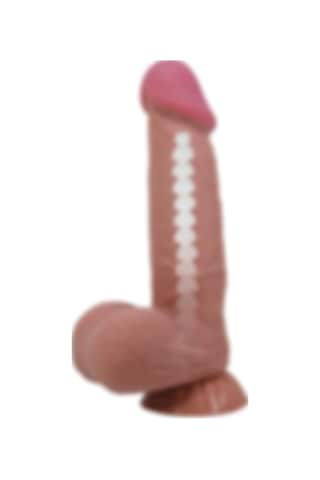 Lilitu Shop 21.8 CM Kıkırdak Yapılı Çift Katmanlı Melez Gerçekçi Dildo Penis