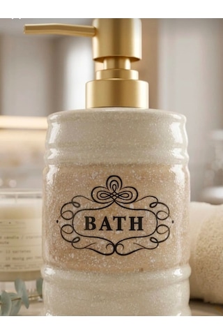 Artworks Bath Porselen Sıvı Sabunluk - Lüks Banyo Ve Mutfak Sabunluk 350 Ml Krem