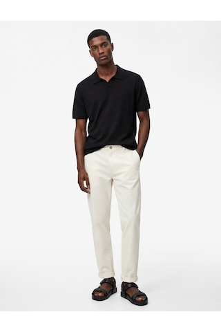 Koton Regular Fit Viskon Kısa Kollu Polo Yaka Triko Tişört Siyah 6sam70054ht