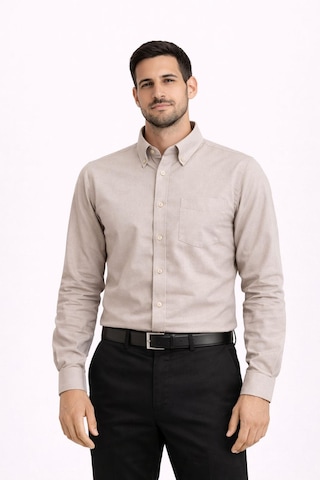 Dormen Uzun Kol Klasik Erkek Regular Fit Gömlek 7607 Krem