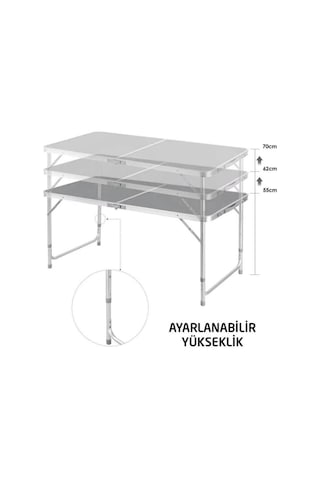 Rox Camping Katlanır Kamp Masası 120cm Gri