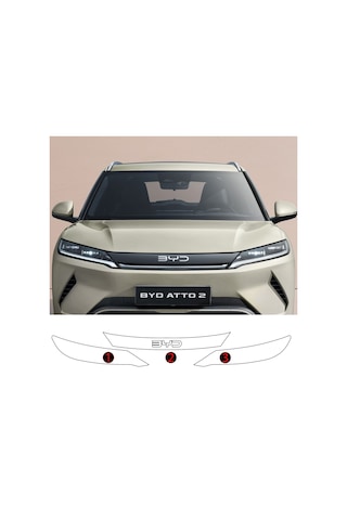 Byd Atto 2 Uyumlu Ön Panjur Ve Far Tpu Koruyucu 3'lü Set 2025-2026