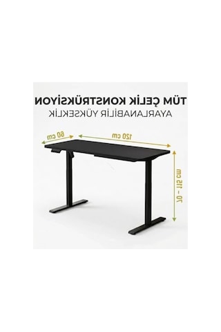 Ayarlanabilir Ergonomik Bilgisayar Masası, Modern Tasarım İle 120x60