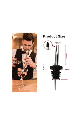 Kangvka 24 Adet Paslanmaz Çelik Şarap Boçazı, Kapaklı Şarap Damlatıcı, 18.5-21mm Uyumlu, 24 Kapaklı Paket Gümüş