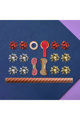 Kırmızı Verev Kraft Ambalaj Kağıdı Seti 10 Rulo Kağıt 70x100 C