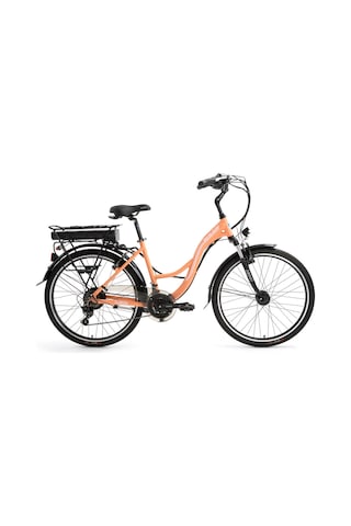 Bisan Florida Elektrikli Bisiklet 43 Cm V 26 Jant 21 Vites Mercan Beyaz Çok Renkli