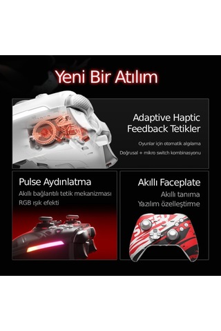 Beitong KP70 Kapasitif Joystick Adaptive Trigger Kablosuz Beyaz Kablosuz Gamepad
