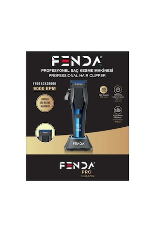 Fenda Profesyonel Standlı Saç Kesim Tıraş Makinesi Bldc 9000 Rpm Lacivert Fndsacks0006
