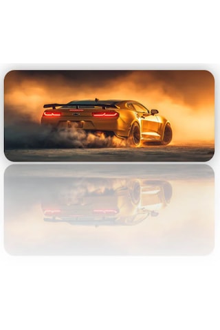 Camaro Baskılı 90x40 Kaymaz Taban Mousepad 90x40cm